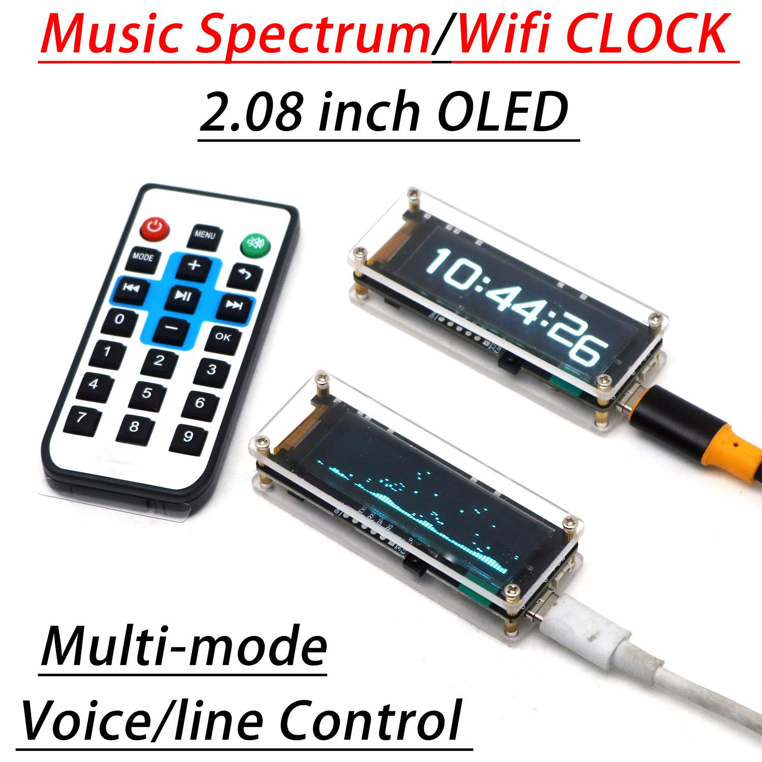 Audio Music Apps - Zegar WiFi z 2.08-calowym wyświetlaczem OLED,