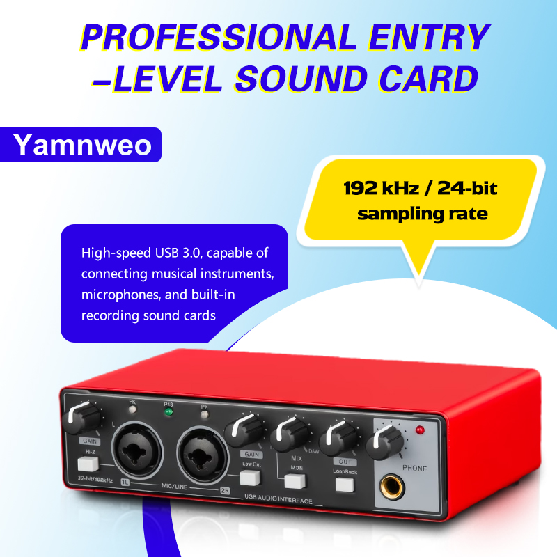 Audio Music Interface - YAMNWEO MD21 Czerwona Karta Dźwiękowa USB,