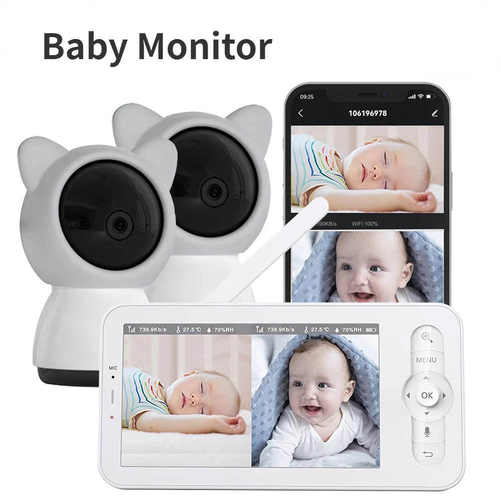 Audio Music Apps - Niania HD 5-calowy LCD Dwukierunkowa rozmowa