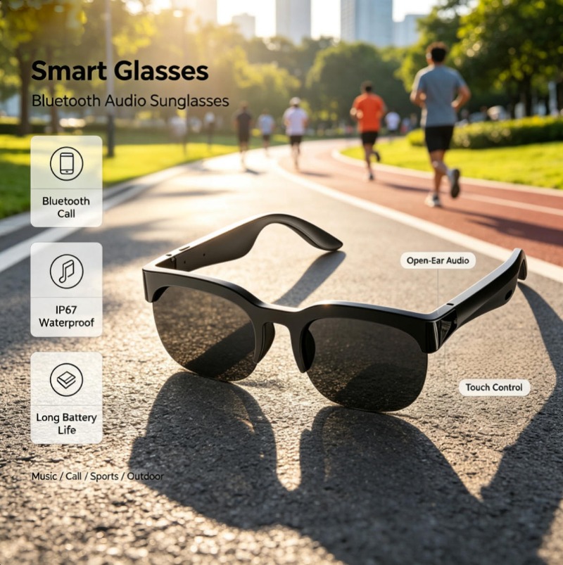Audio Music Video - Inteligentne okulary audio Bluetooth z otwartym