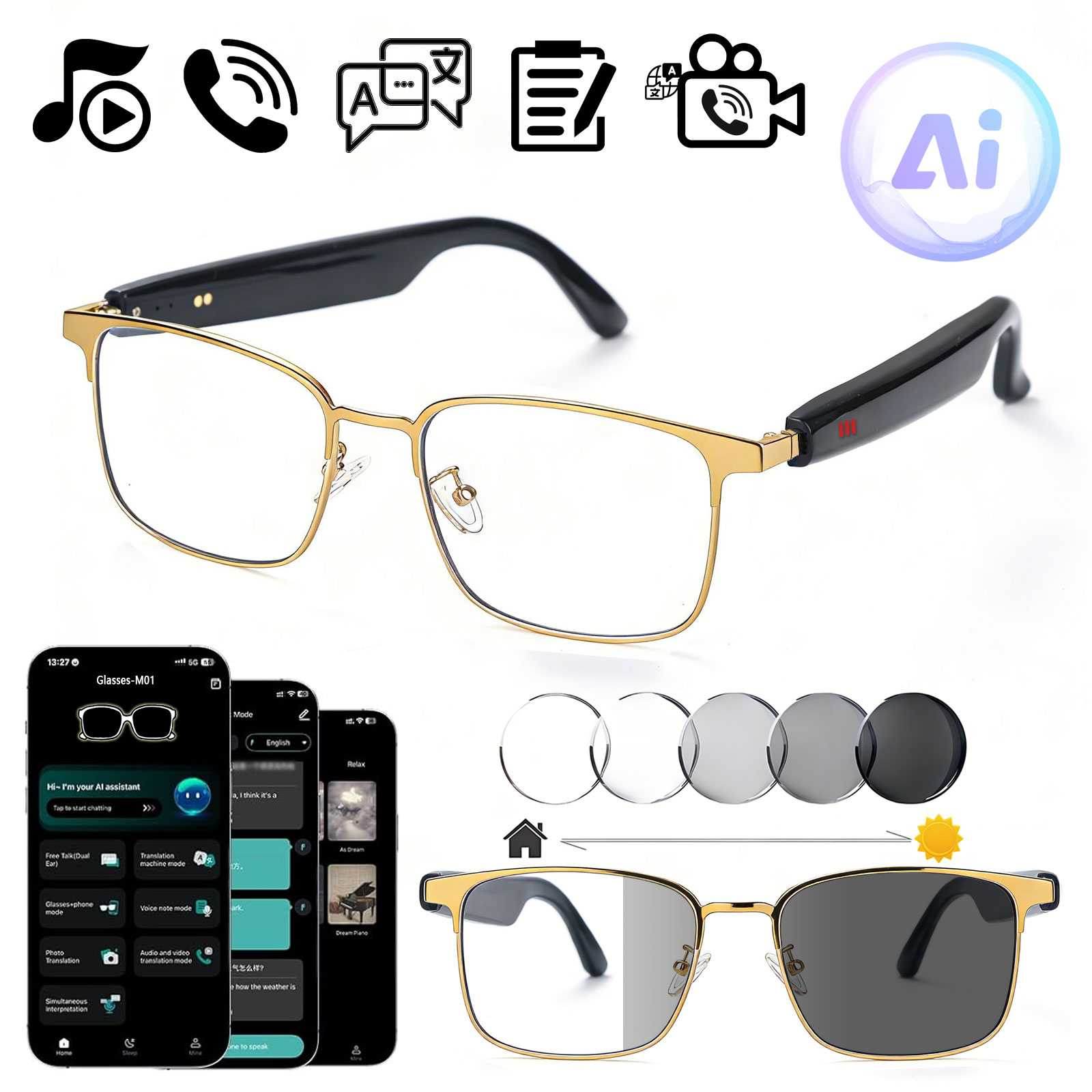Inteligentne okulary audio, tł – Audio Music Apps recenzja i cena