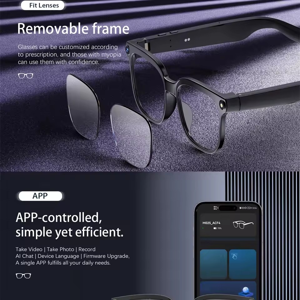 Okulary inteligentne M02S AI z – Audio Music Ai recenzja i cena