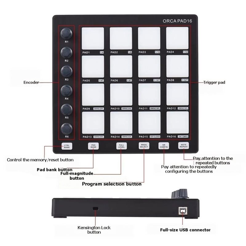 Klawiatura kontrolera PAD16 DJ – Audio Music Dj recenzja i cena