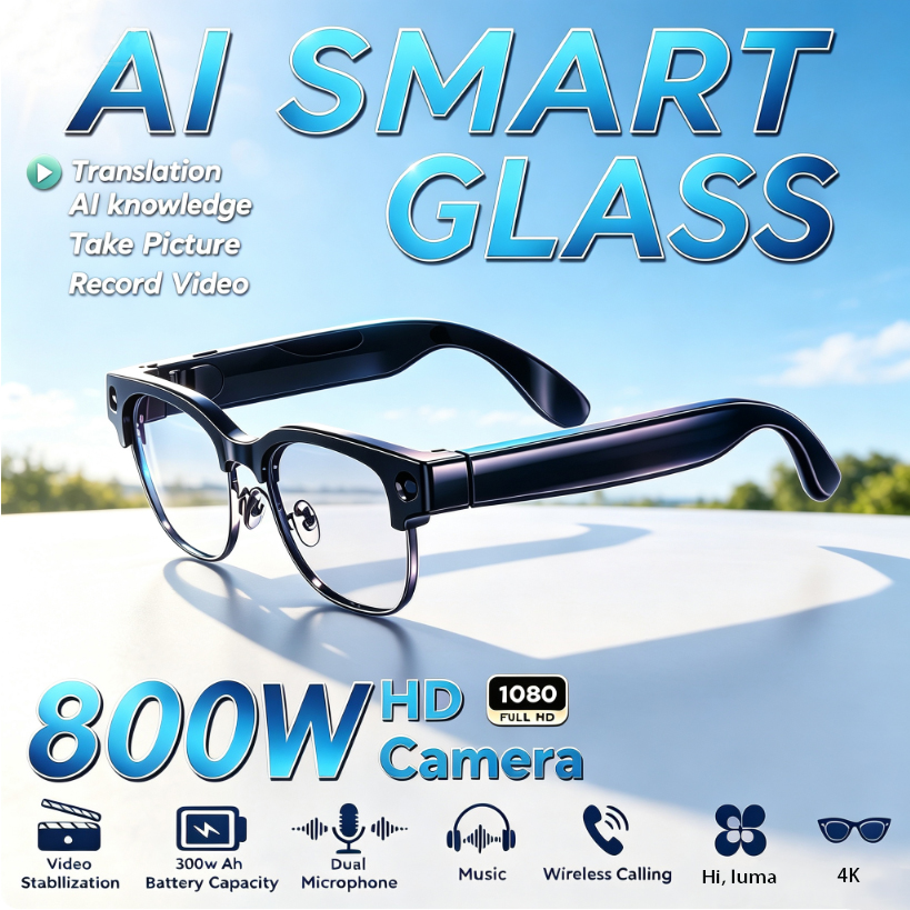 Inteligentne okulary 800W HD P – Audio Music Ai recenzja i cena